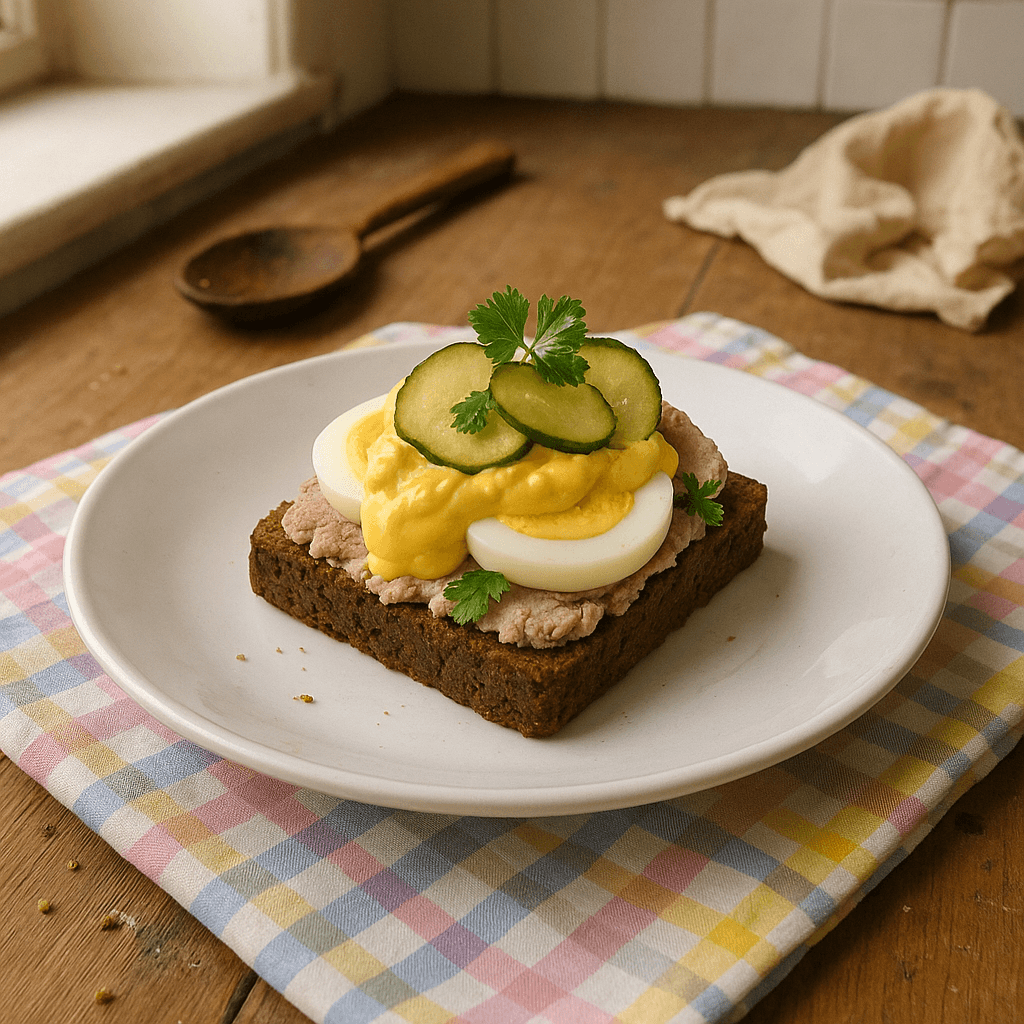 Sildigt Smørrebrød med en Knasende Twist