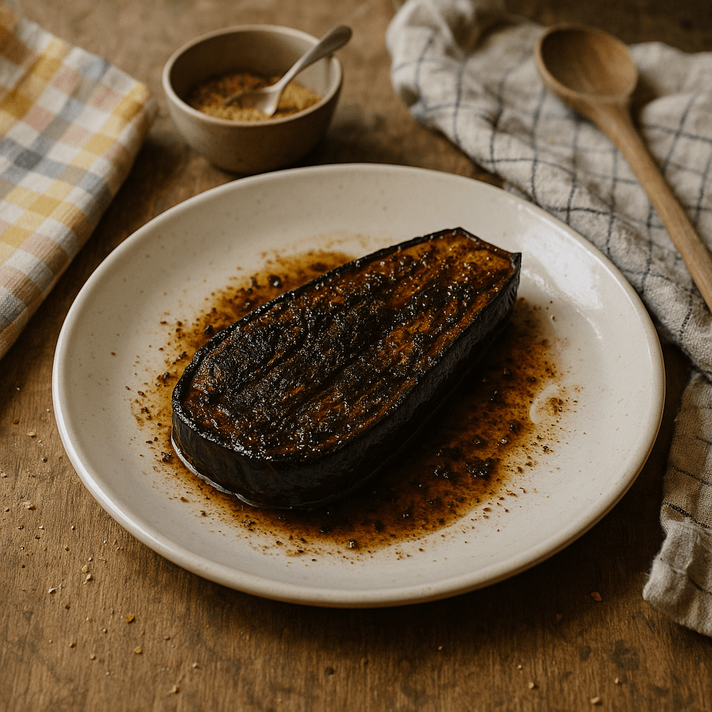 Kaffemarineret aubergine-steak