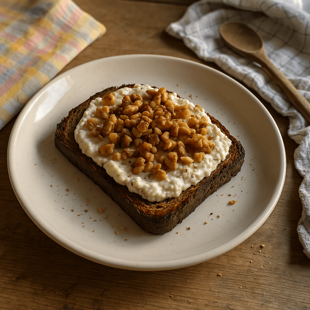 Valnøddertoast med hvidløgscreme