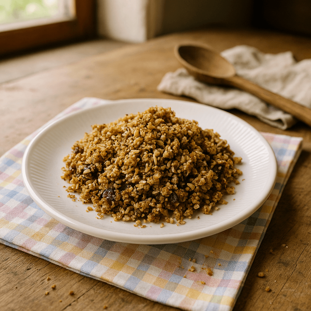 Birkeseed-crumble på dadel