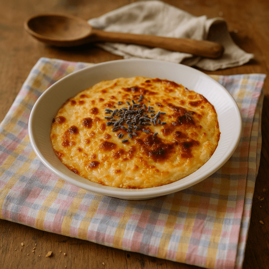 Fødeostgratin med lavendel