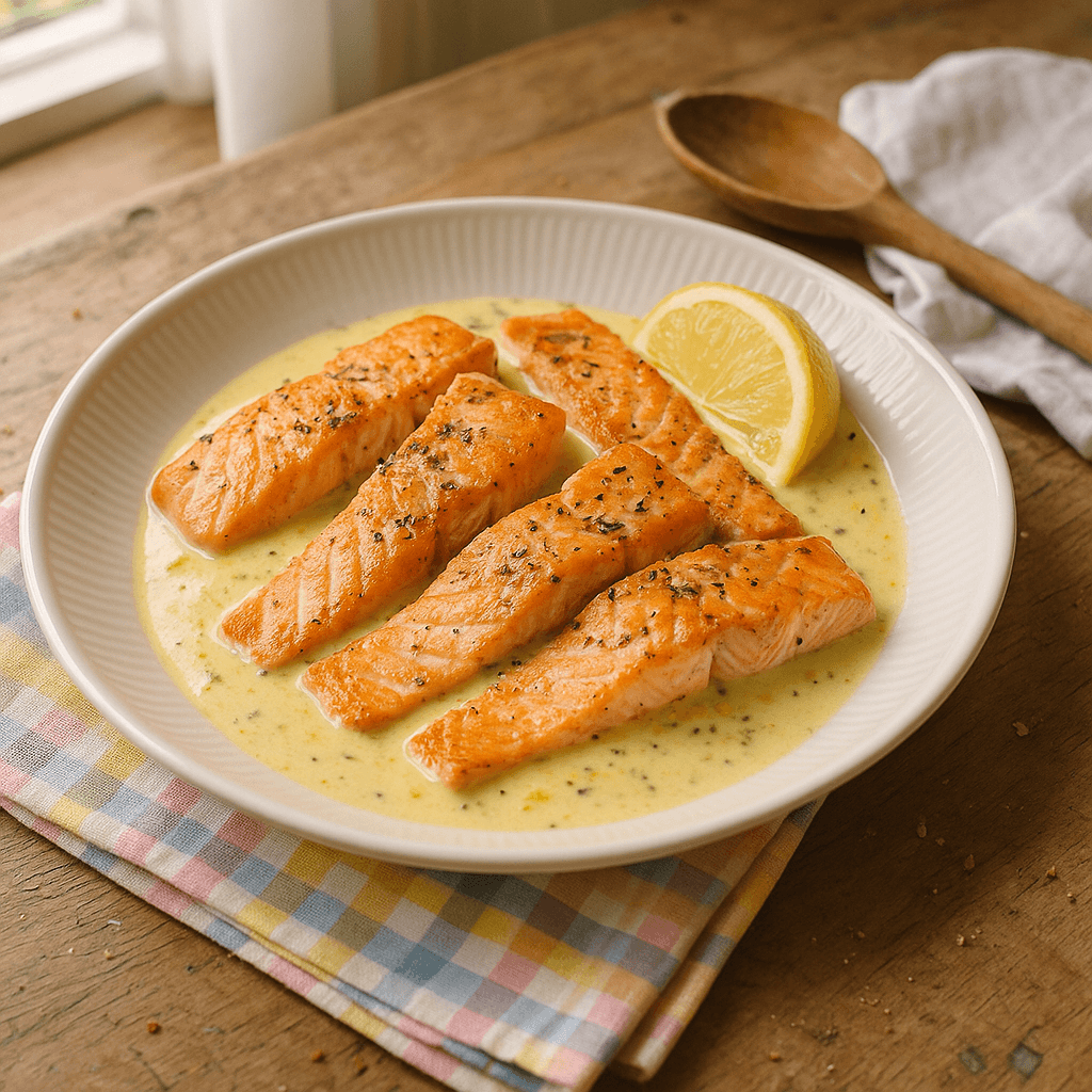 Laks i citronpeber-creme