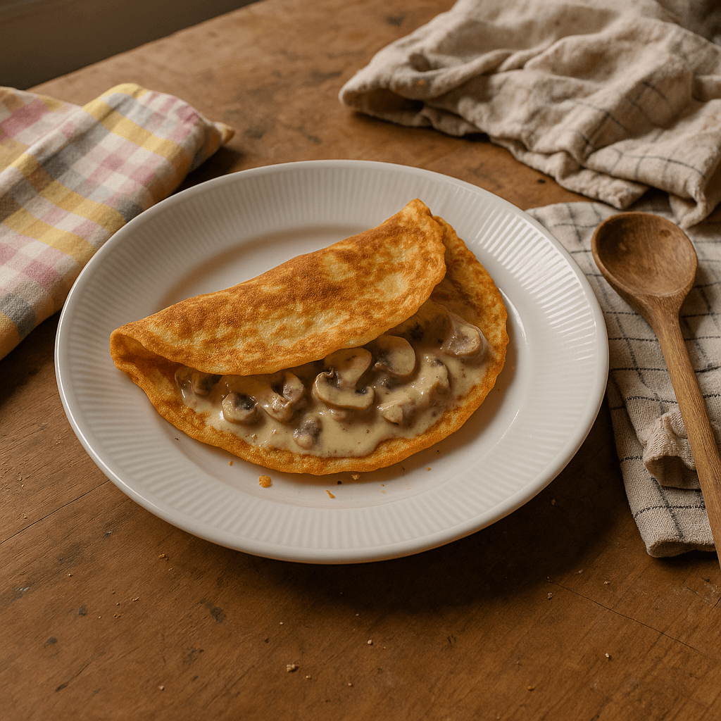 Svampefyldte Crêpes