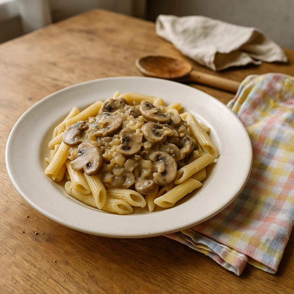 Nem pastaret i cremet svampesauce