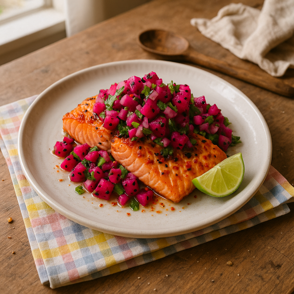 Dragefrugt-laks med chili-lime