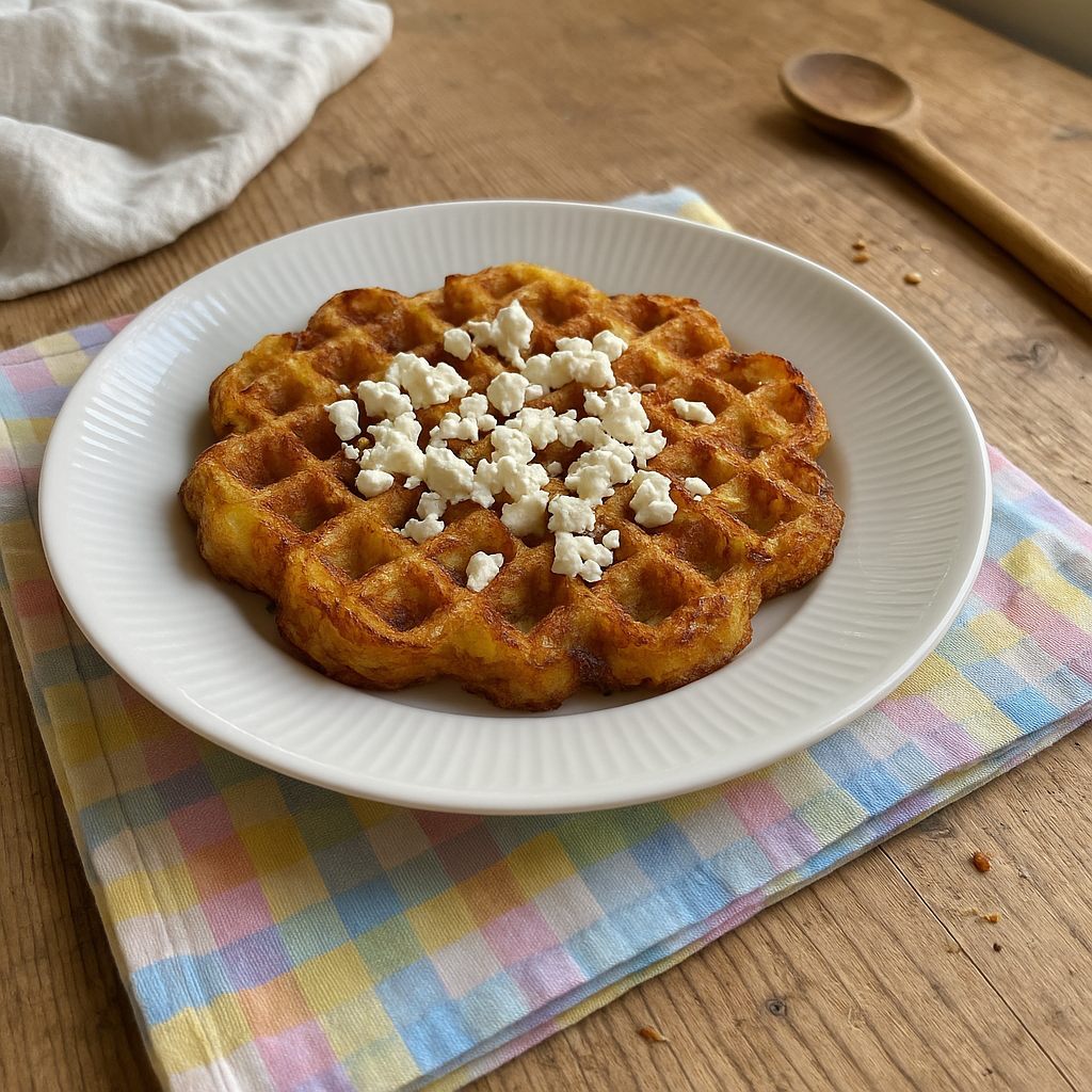 Kartoffelvaffel med gedeost