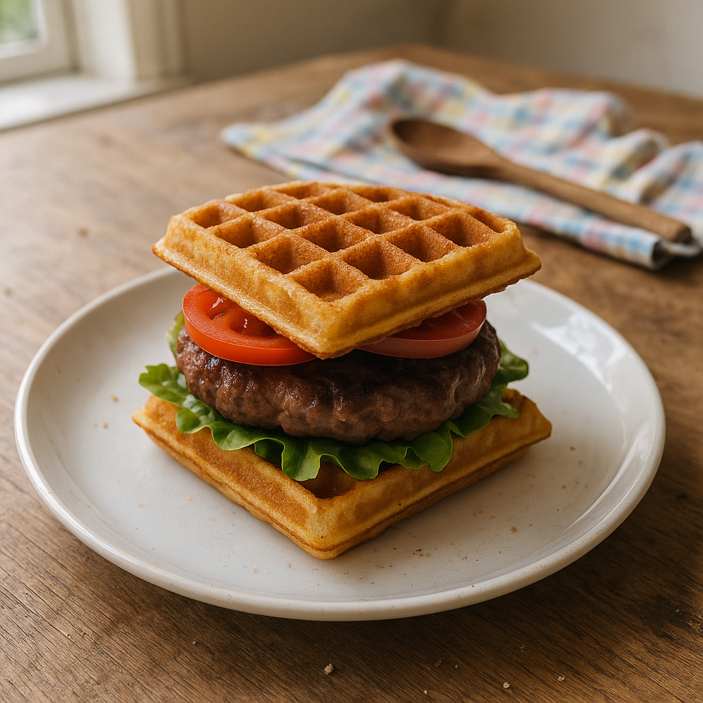 Gammeldags vaffelburger
