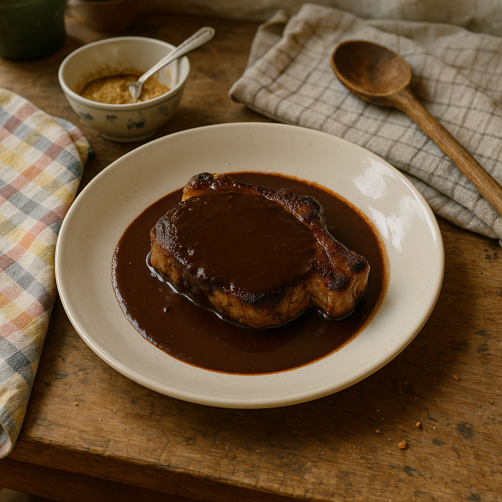 Mørk choko-svinekotelet