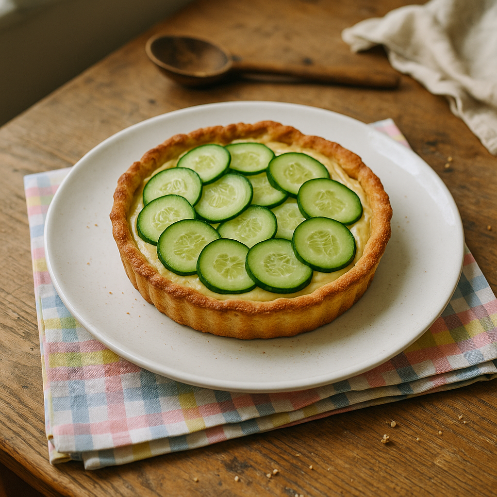 Agurk-tarte med ristet hvid choko