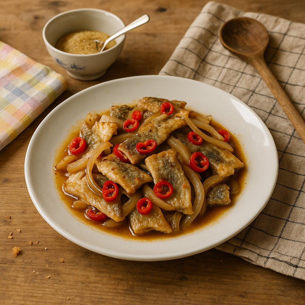 Besæt wok med chilisild