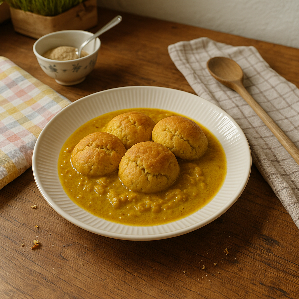 Ingefær-boller i safran-karry