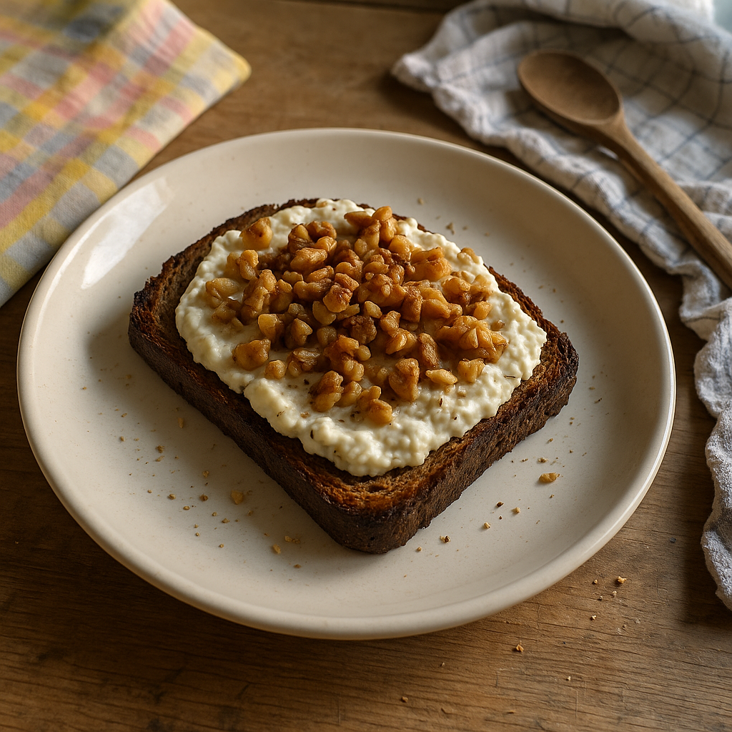 Valnøddertoast med hvidløgscreme