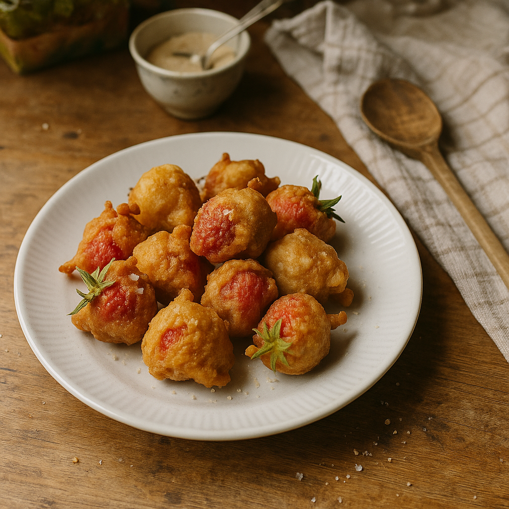 Saltet jordbær-fritter