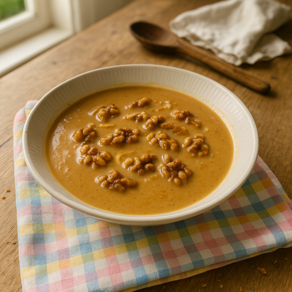 Karameliseret nøddesuppe