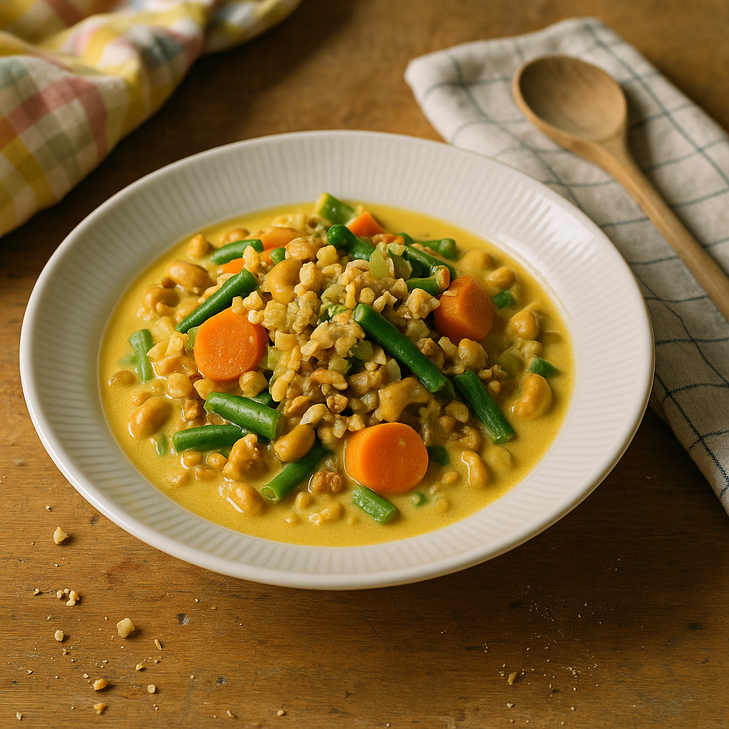 Mild cashew-karry gryderet