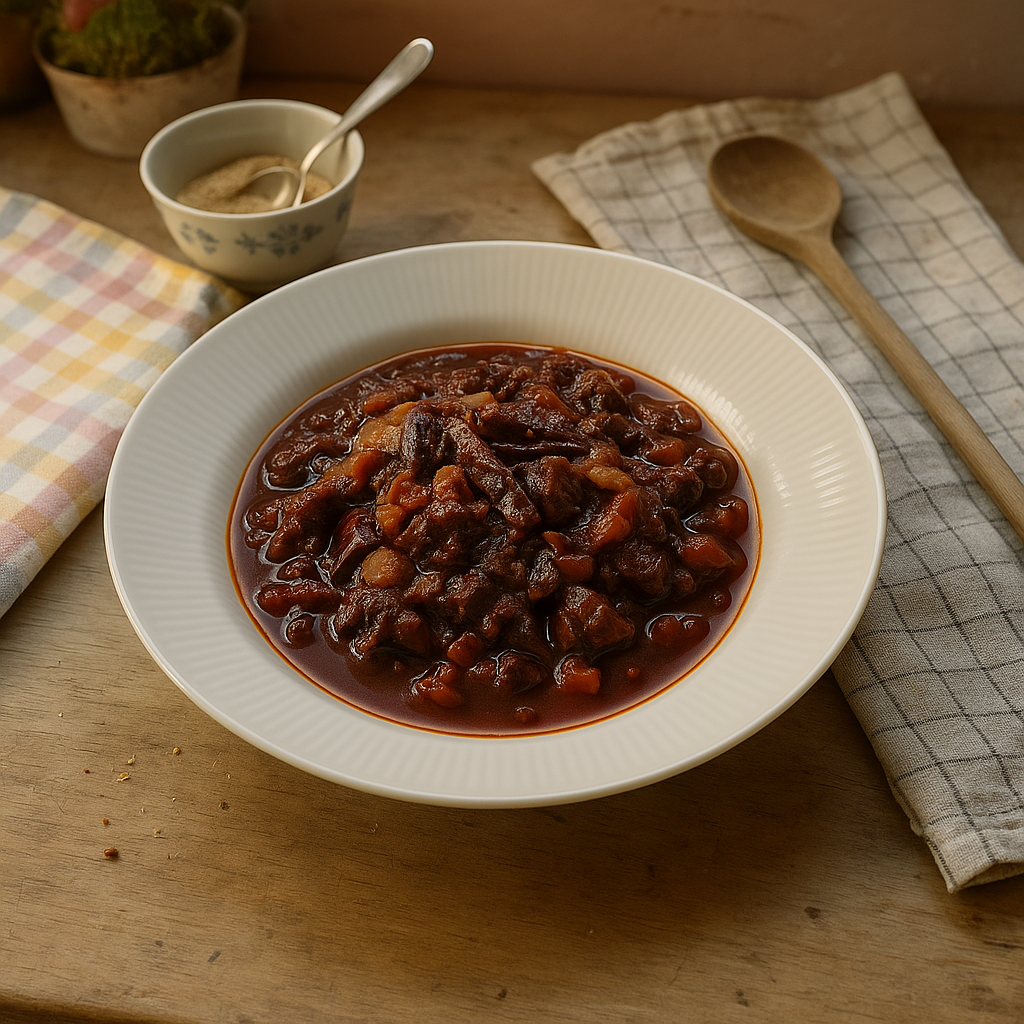 Tørlagt chili-gryde med choko