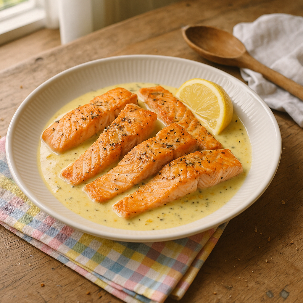 Laks i citronpeber-creme