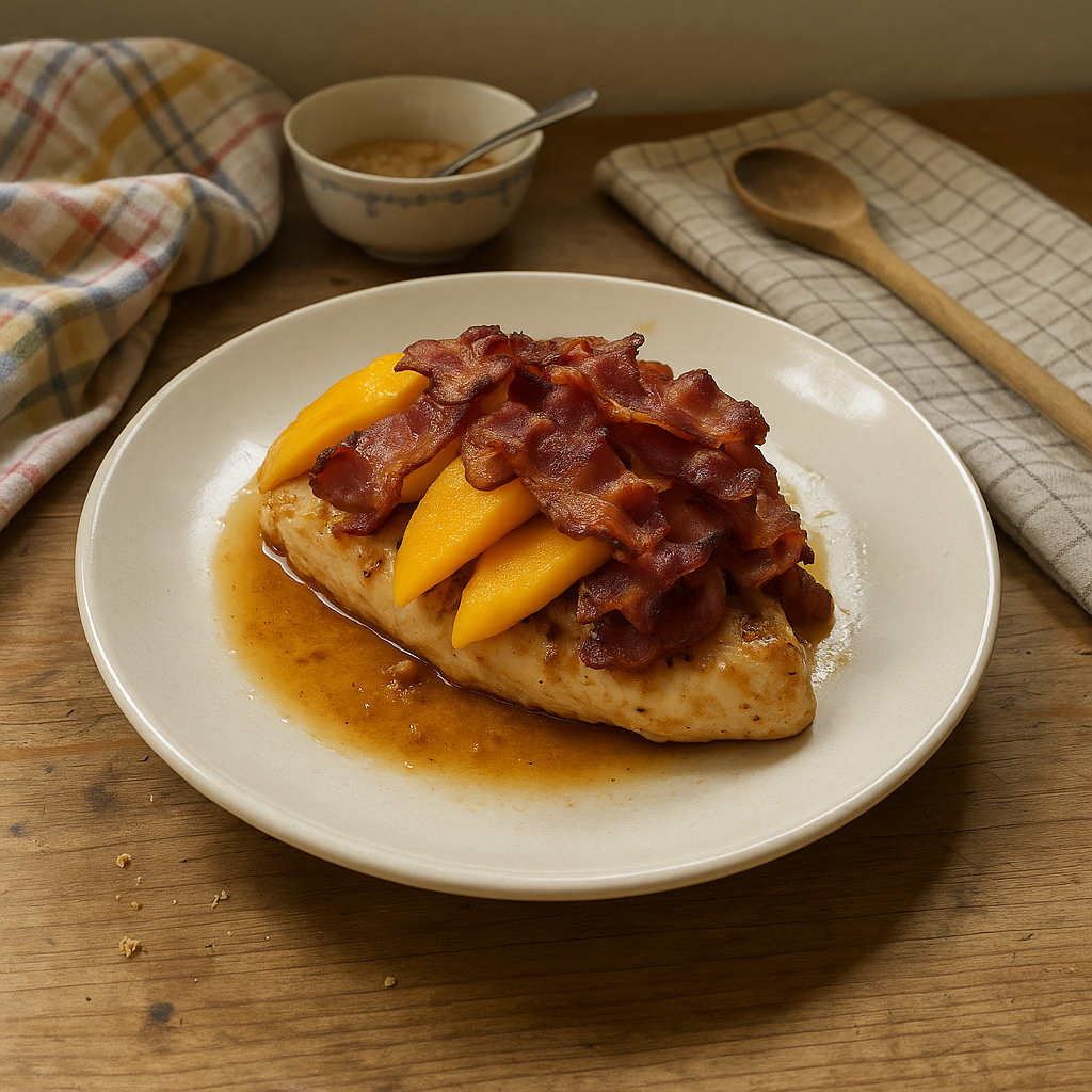 Mango-kylling med bacon-twist