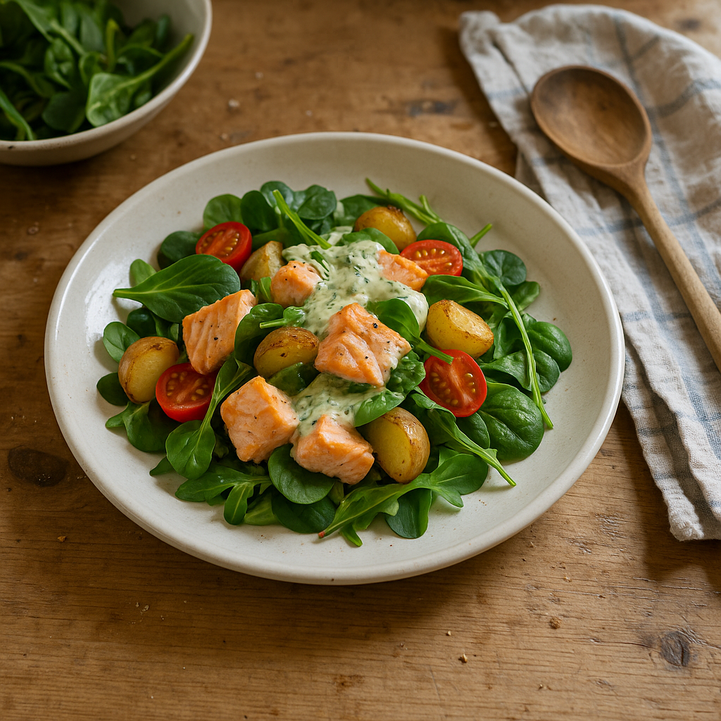 Lun laksesalat med dilddressing