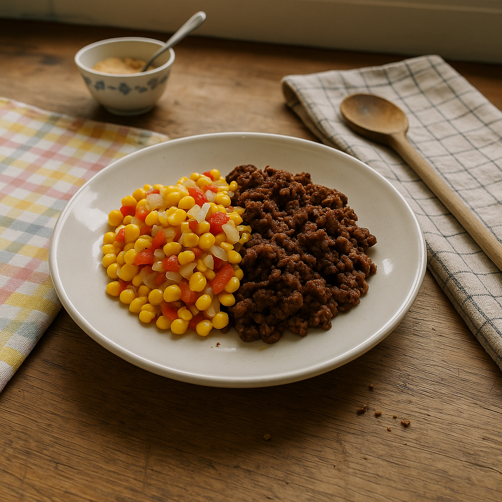 Majsrelish og krydret oksekød