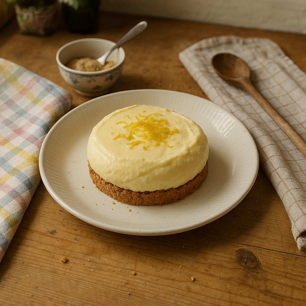 Citronfromage med cookies-bund