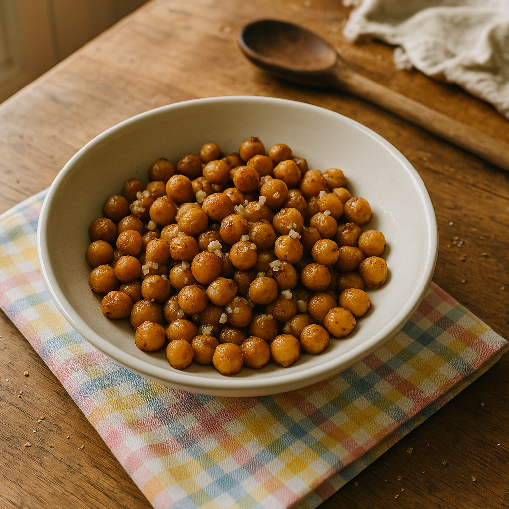 Bagte kikærter med hvidløg