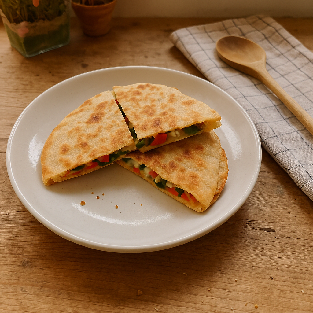 Grøntedej-quesadillas