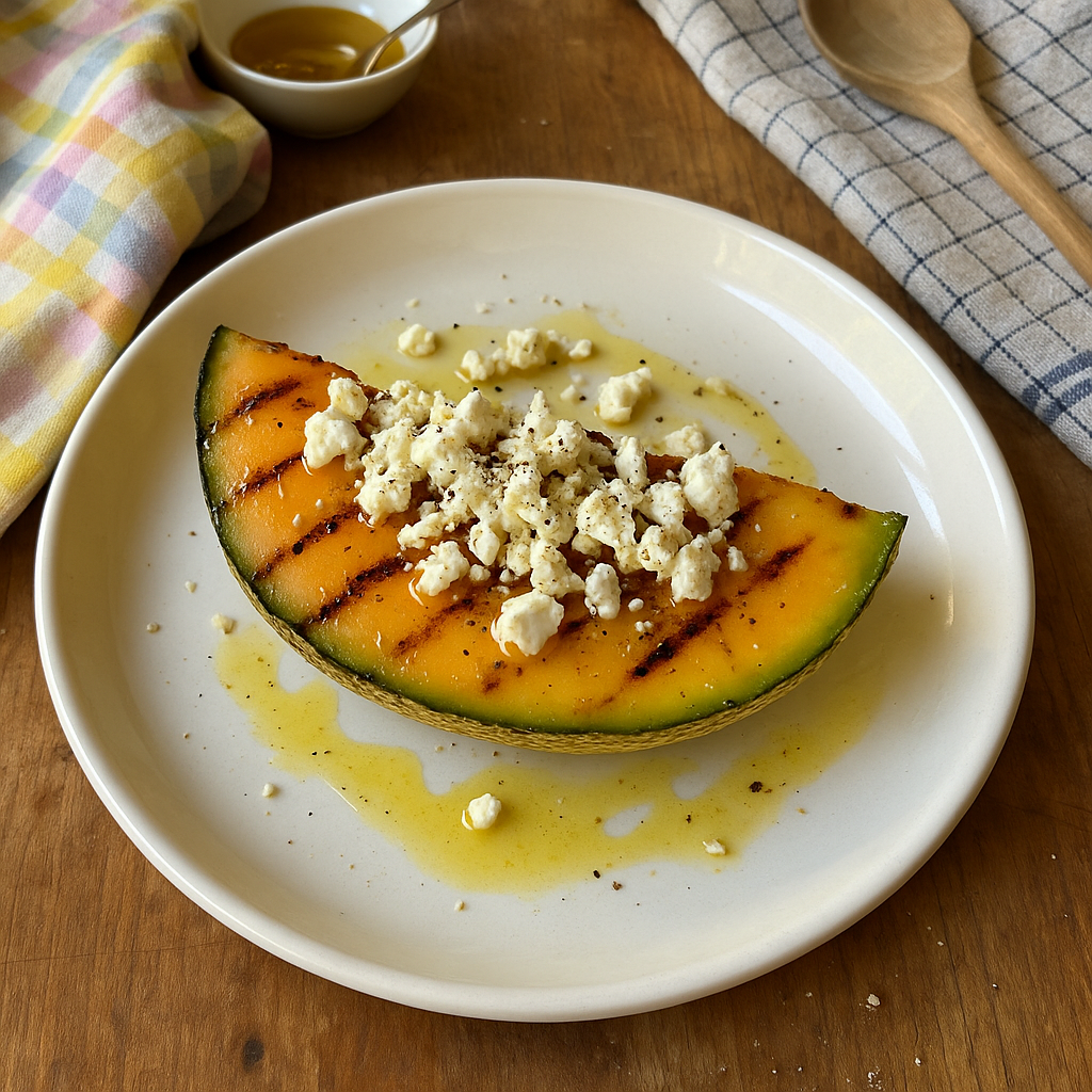 Grillet melon med feta