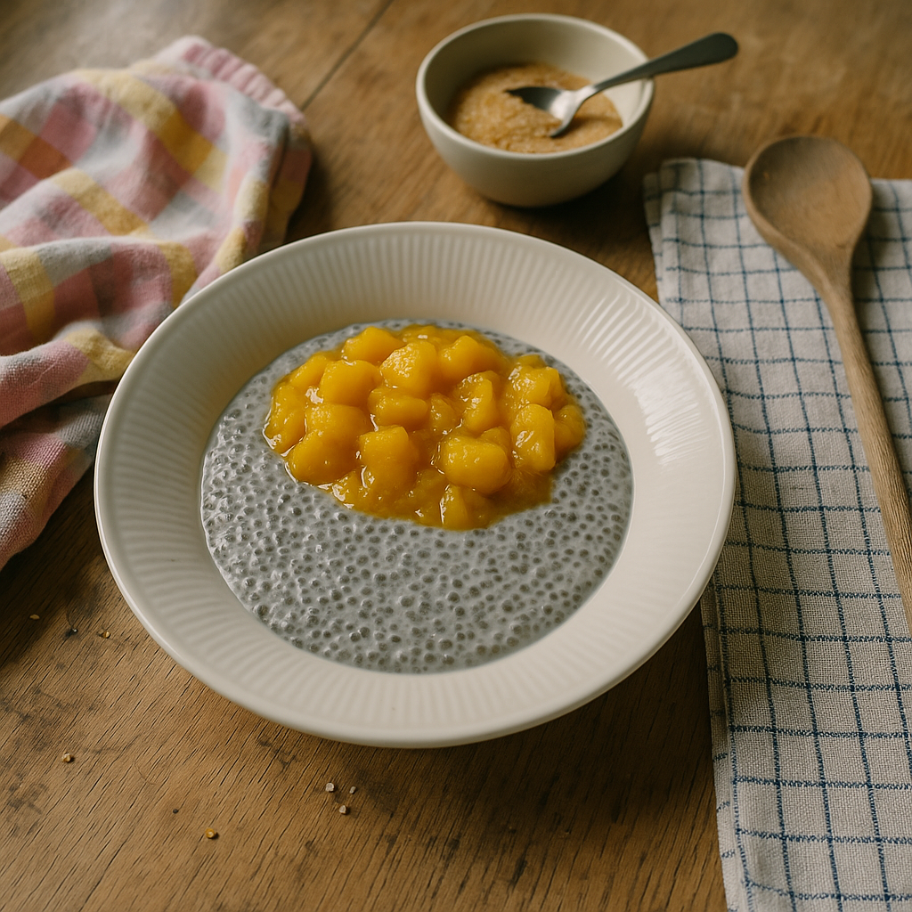 Chia pudding med mango-kompot