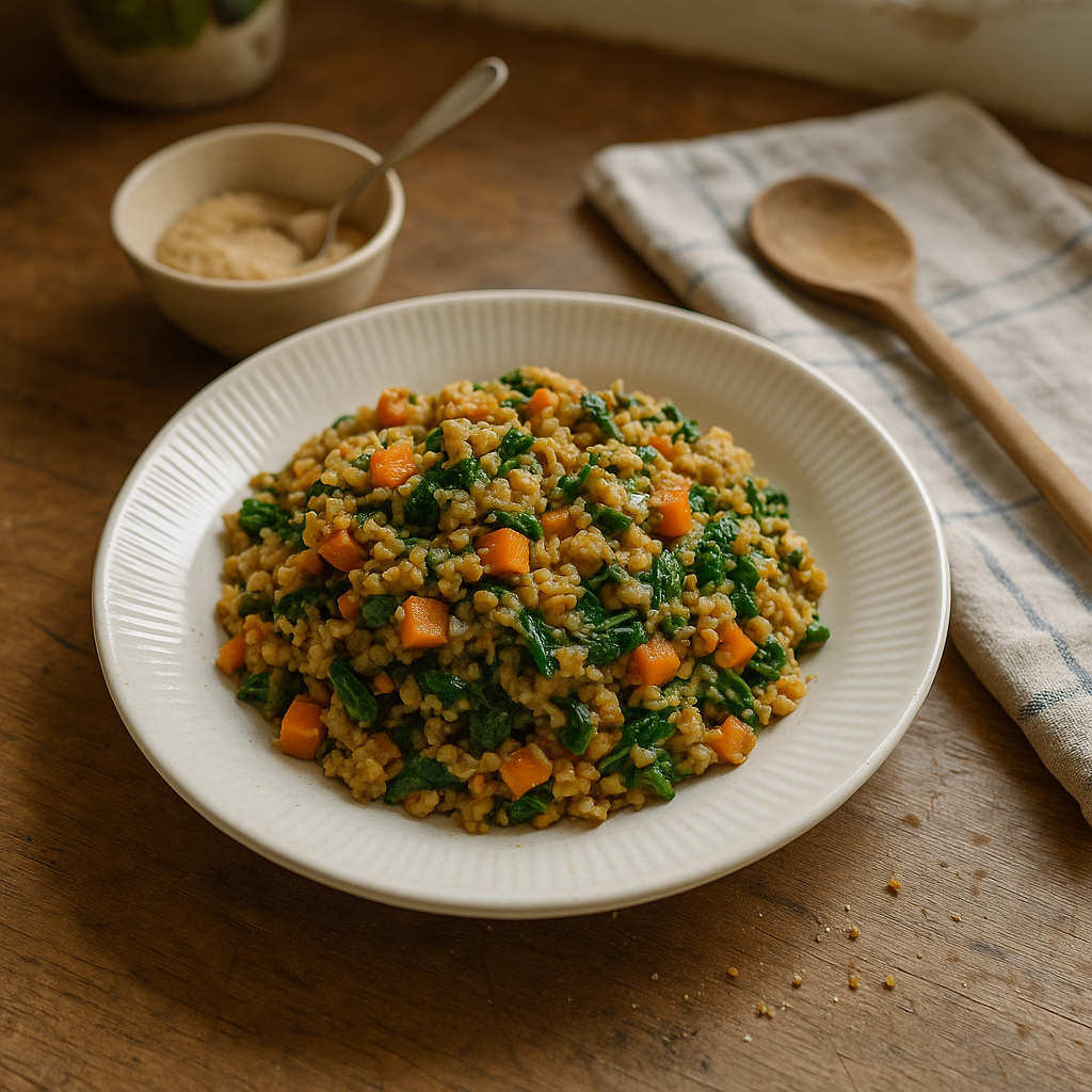 Havregryns-biksemad med grønt