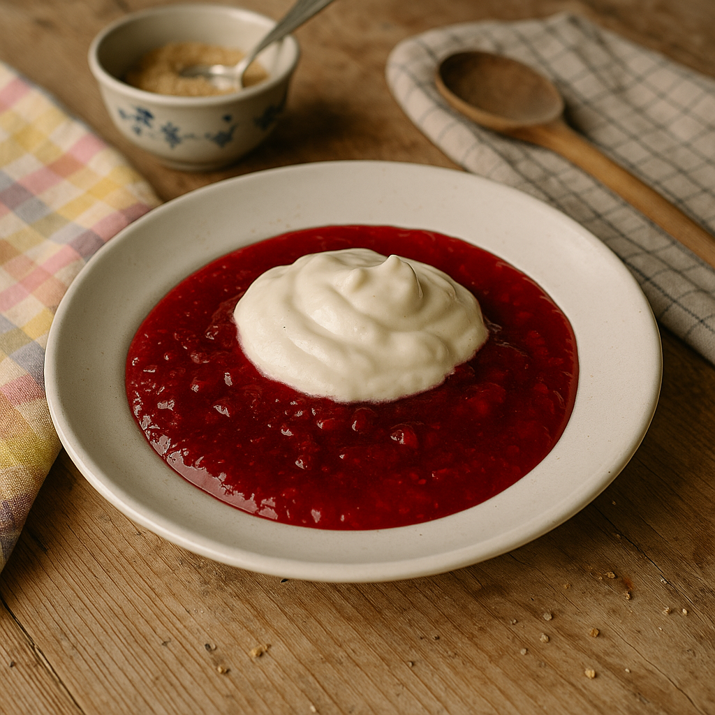 Rødgrød med kokosflød