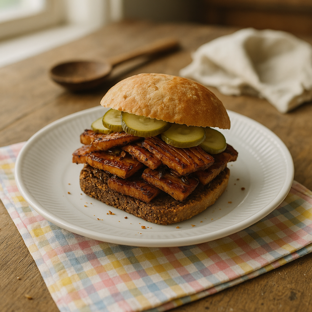 Vegansk 'flæskestegssandwich'