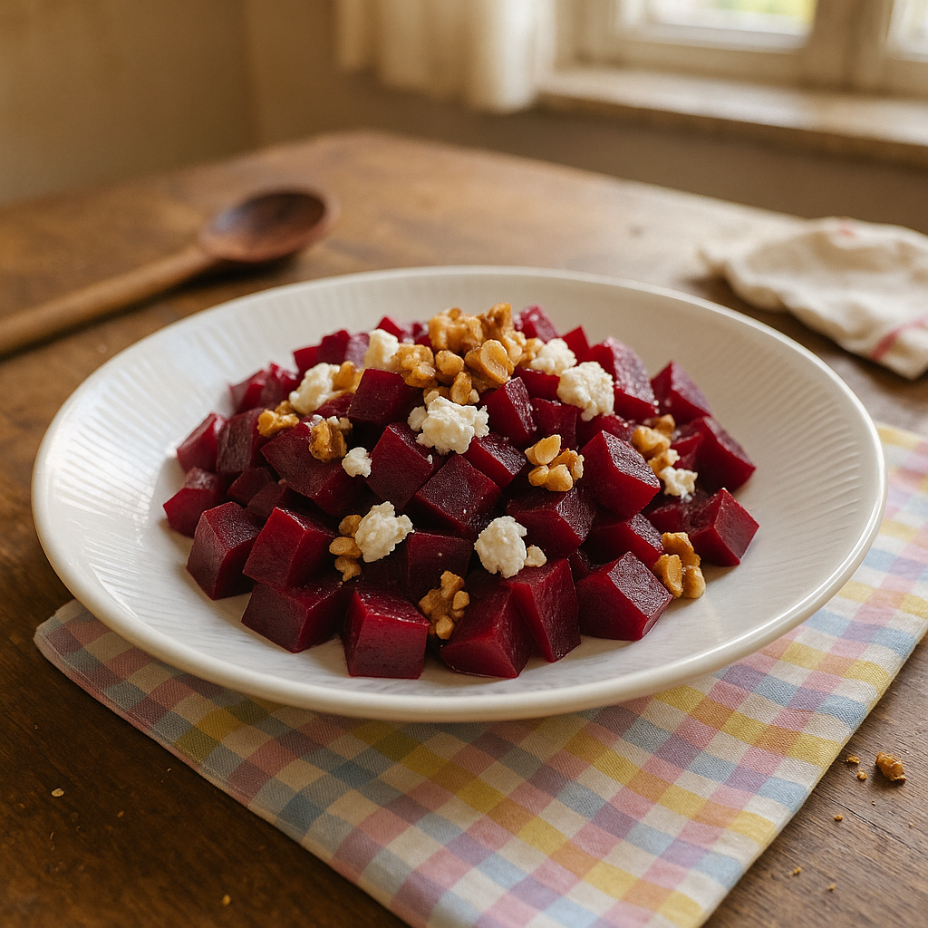 Rødbedesalat med en knasende overraskelse