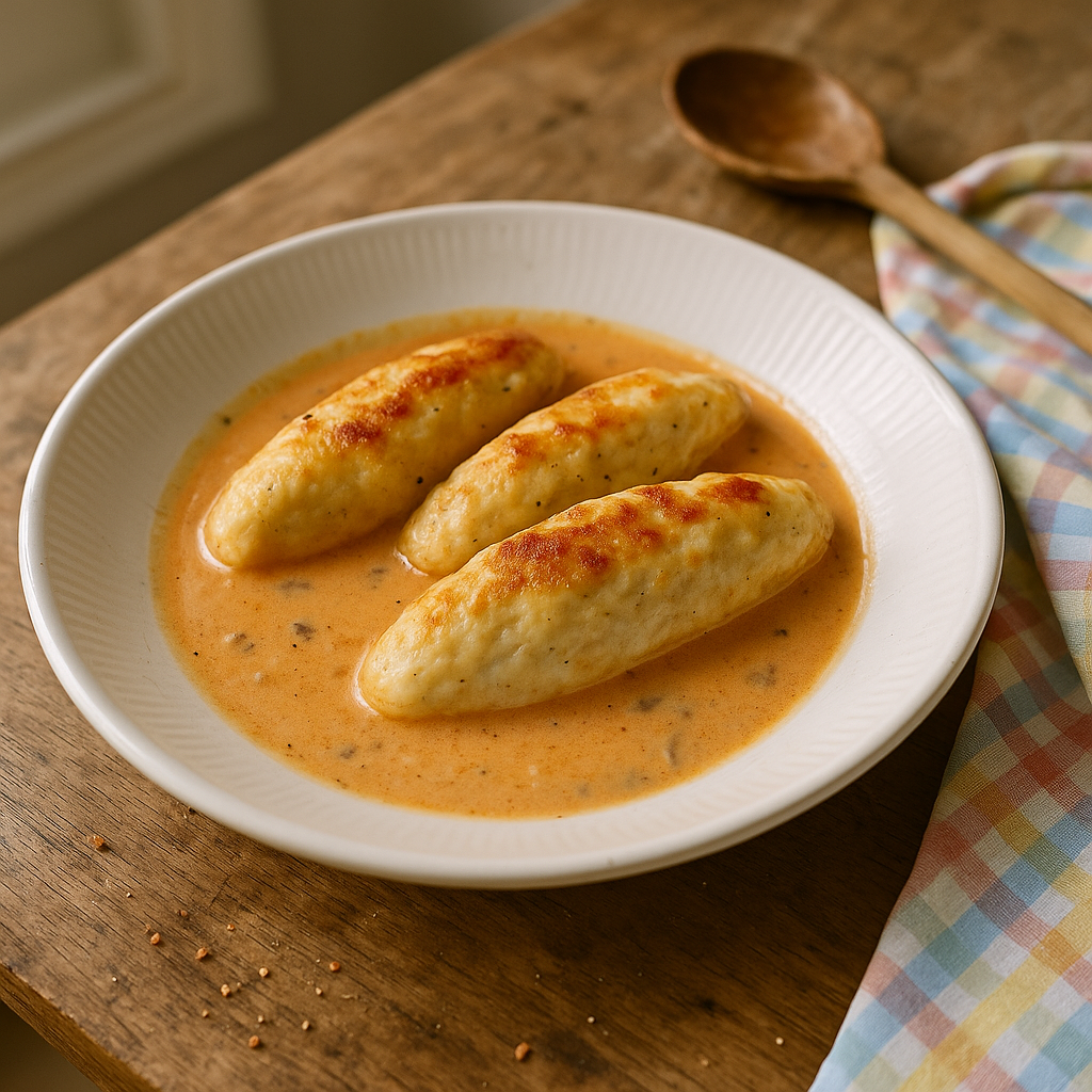 Gedde-Quenelles med Flødeskyl