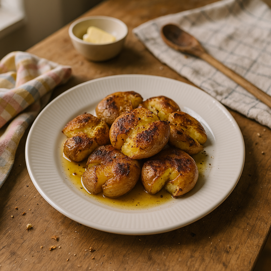 Knuste smør kartofler i airfryer